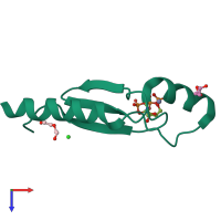 PDB entry 3ltc coloured by chain, top view.