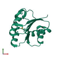 PDB entry 3lua coloured by chain, front view.