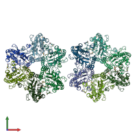 PDB entry 3lub coloured by chain, front view.