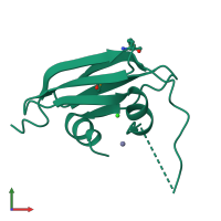 PDB entry 3luu coloured by chain, front view.