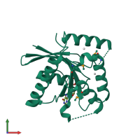 PDB entry 3lxx coloured by chain, front view.