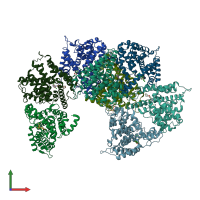 PDB entry 3ly2 coloured by chain, front view.