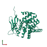 PDB entry 3ly8 coloured by chain, front view.
