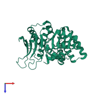 PDB entry 3ly8 coloured by chain, top view.