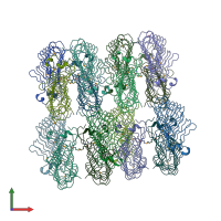 PDB entry 3lyc coloured by chain, front view.