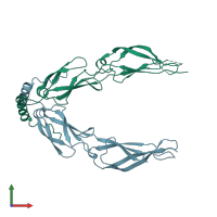 PDB entry 3lz8 coloured by chain, front view.