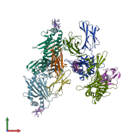 PDB entry 3m17 coloured by chain, front view.