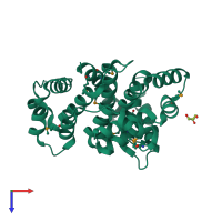 PDB entry 3m1t coloured by chain, top view.