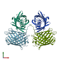 PDB entry 3m22 coloured by chain, front view.