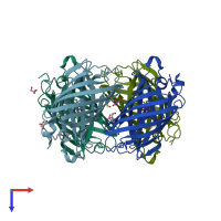 PDB entry 3m24 coloured by chain, top view.