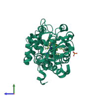 PDB entry 3m26 coloured by chain, side view.