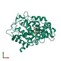 PDB entry 3m2g coloured by chain, front view.