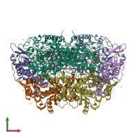PDB entry 3m2u coloured by chain, front view.