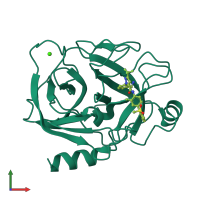PDB entry 3m35 coloured by chain, front view.