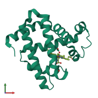 PDB entry 3m38 coloured by chain, front view.