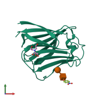 PDB entry 3m3o coloured by chain, front view.