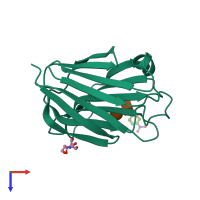 PDB entry 3m3o coloured by chain, top view.
