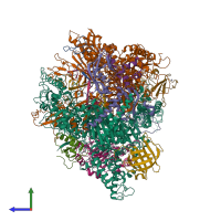 PDB entry 3m3y coloured by chain, side view.