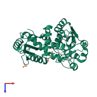 PDB entry 3m4j coloured by chain, top view.