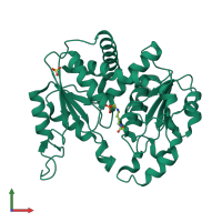 PDB entry 3m4n coloured by chain, front view.