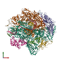 PDB entry 3m4o coloured by chain, front view.