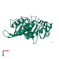 PDB entry 3m4r coloured by chain, top view.