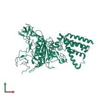 PDB entry 3m4y coloured by chain, front view.