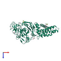 PDB entry 3m4y coloured by chain, top view.