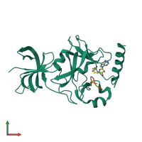 PDB entry 3m54 coloured by chain, front view.