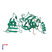 PDB entry 3m54 coloured by chain, top view.