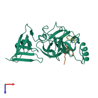 PDB entry 3m55 coloured by chain, top view.
