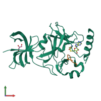 PDB entry 3m57 coloured by chain, front view.