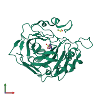 PDB entry 3m5e coloured by chain, front view.