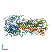 PDB entry 3m5h coloured by chain, front view.