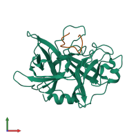 PDB entry 3m61 coloured by chain, front view.