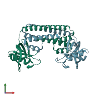 PDB entry 3m65 coloured by chain, front view.
