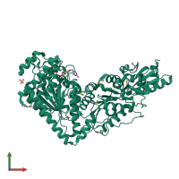 PDB entry 3m6l coloured by chain, front view.