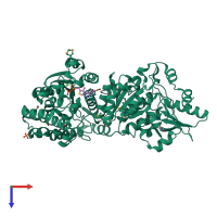 PDB entry 3m6l coloured by chain, top view.