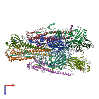 PDB entry 3m6s coloured by chain, top view.