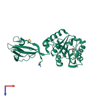 PDB entry 3m70 coloured by chain, top view.