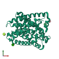 PDB entry 3m71 coloured by chain, front view.