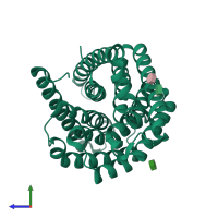PDB entry 3m71 coloured by chain, side view.