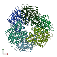 PDB entry 3m82 coloured by chain, front view.