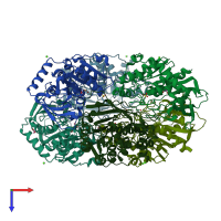 PDB entry 3m82 coloured by chain, top view.