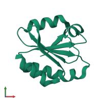 Monomeric assembly 2 of PDB entry 3m9j coloured by chemically distinct molecules, front view.