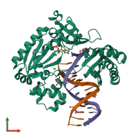 PDB entry 3m9m coloured by chain, front view.