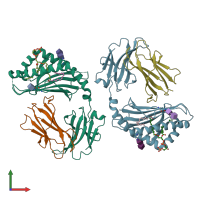 PDB entry 3ma7 coloured by chain, front view.