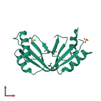 PDB entry 3mah coloured by chain, front view.