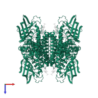 Medium-chain specific acyl-CoA dehydrogenase, mitochondrial in PDB entry 3mde, assembly 1, top view.