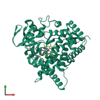 PDB entry 3mdm coloured by chain, front view.